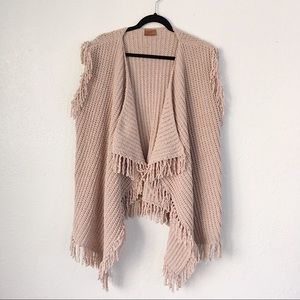 Pol Sweater Vest Chenille Oversize Knit Wrap Sz L